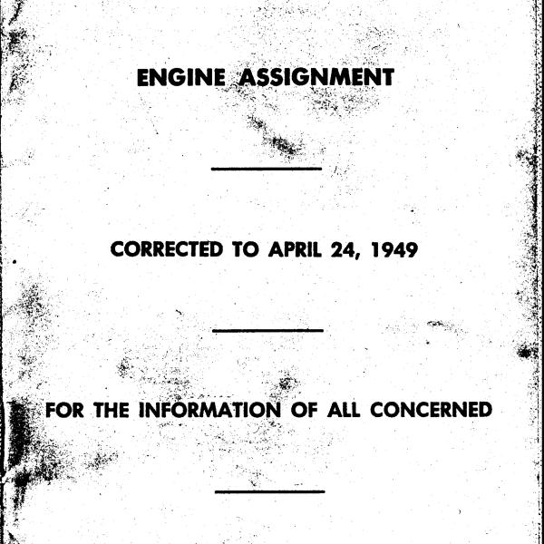 NYNH&H 1949-04-24 Engine Assignment